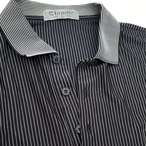 Black Golf Shirt 🖤Stripped Short Sleeve Shirt With Chest Pocket